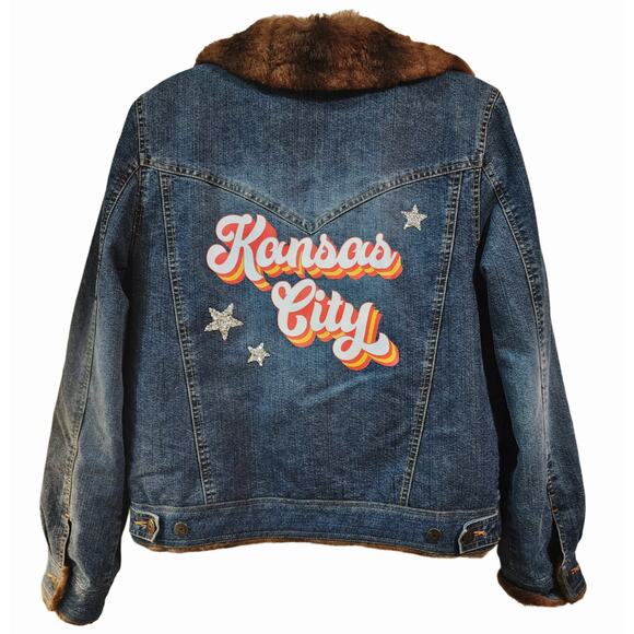 Vintage Marvin Richards Faux Fur Lined Jacket w/ Retro KC Chiefs Back Lettering - Picture 11 of 12